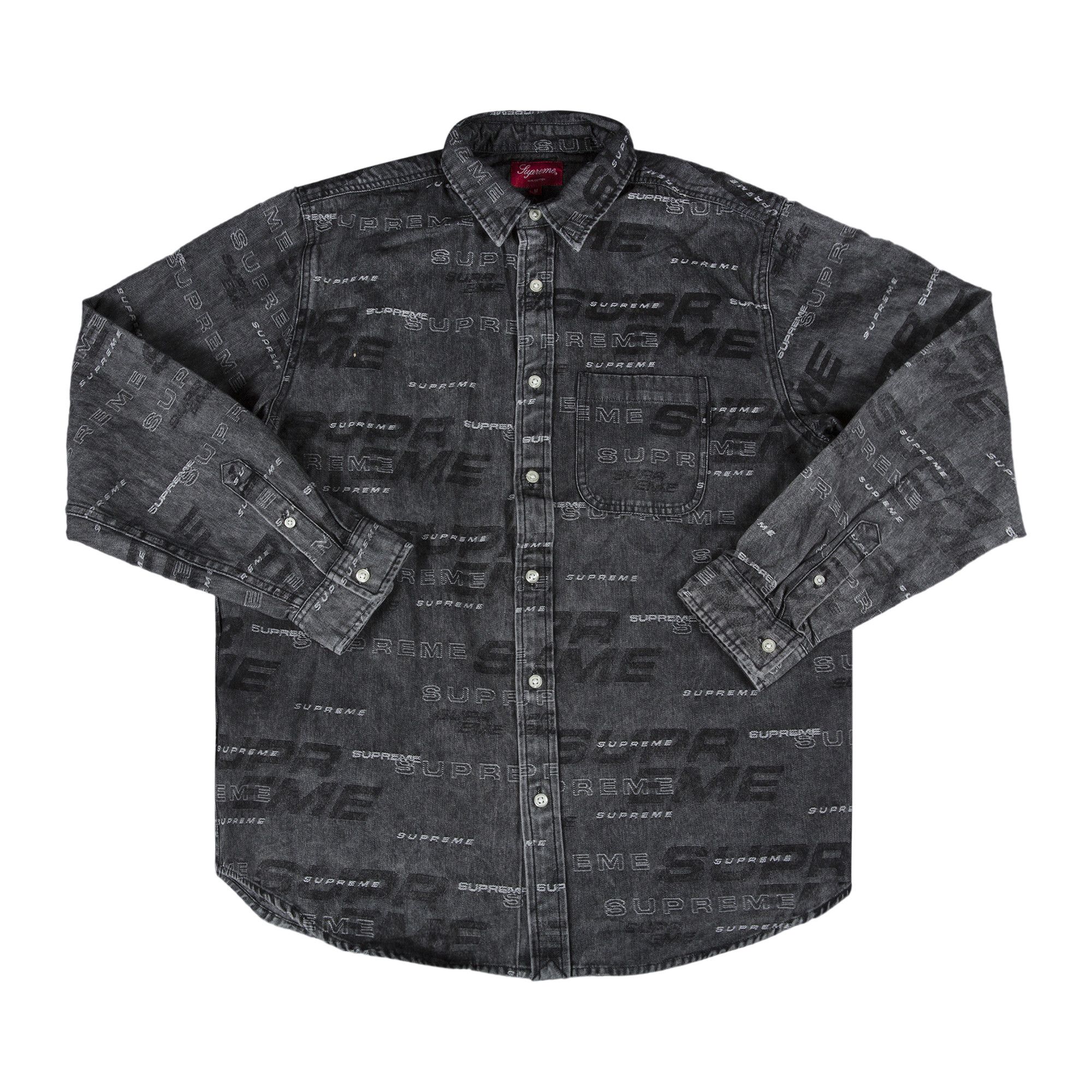 トップス supreme Dimensions logo denim shirt Buy Supreme Dimensions Logo Denim Shirt 'Black' - FW19S3 BLACK | GOAT