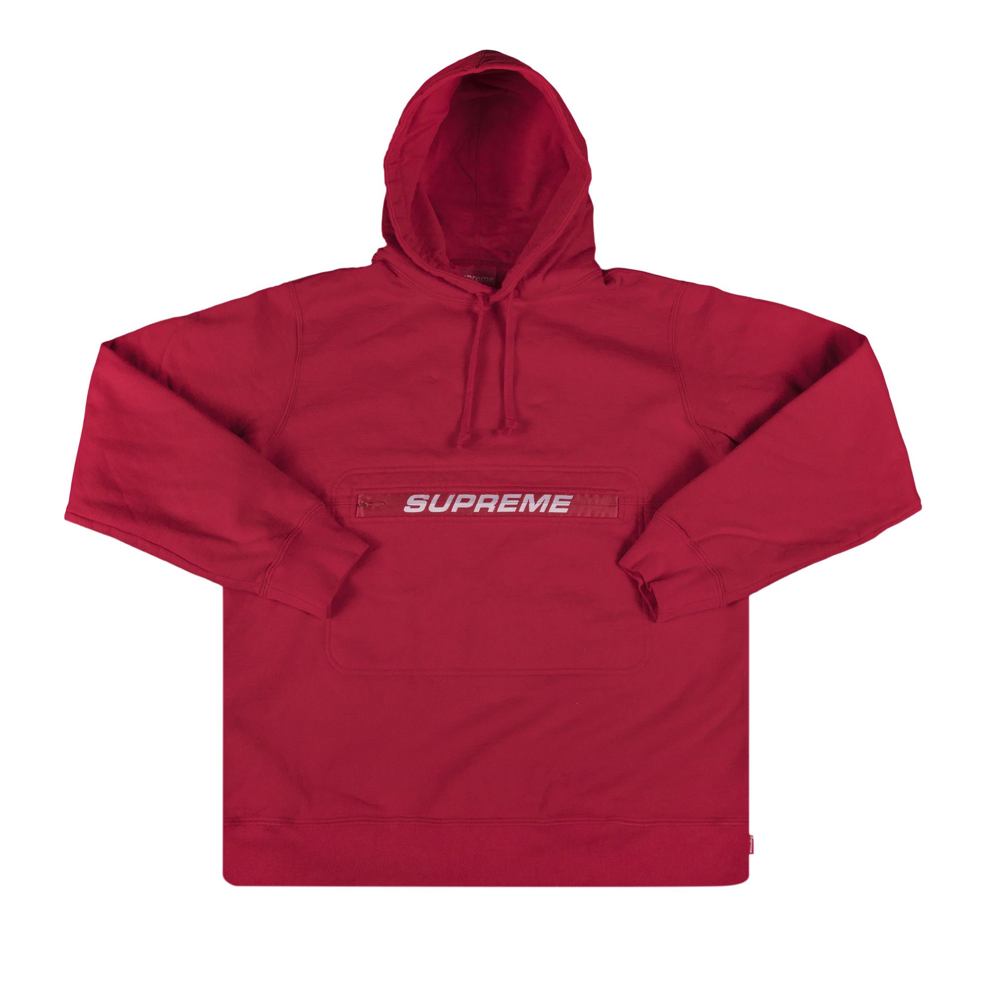 Buy Supreme Zip Pouch Hooded Sweatshirt Red SS19SW18 RED GOAT CA