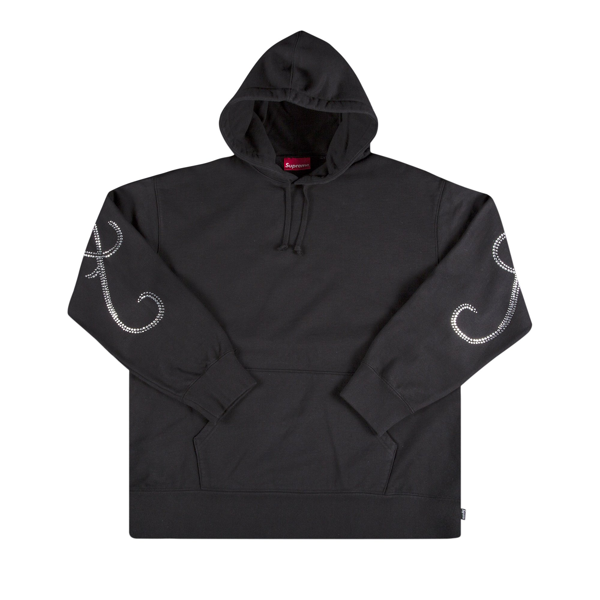 Buy Supreme Rhinestone Script Hooded Sweatshirt 'Black' - FW19SW61 ...