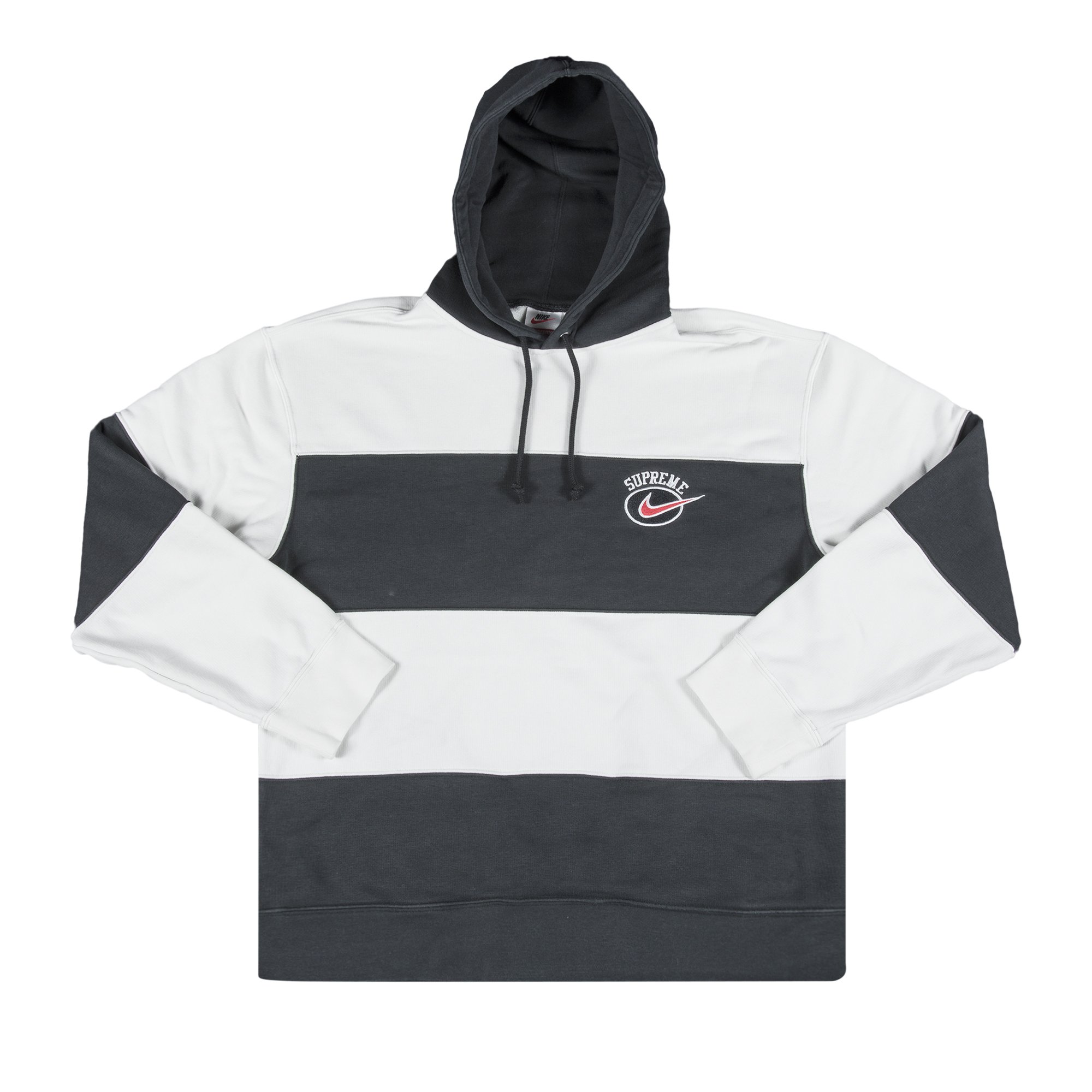 Supreme x Nike Stripe Hooded Sweatshirt 'Black'