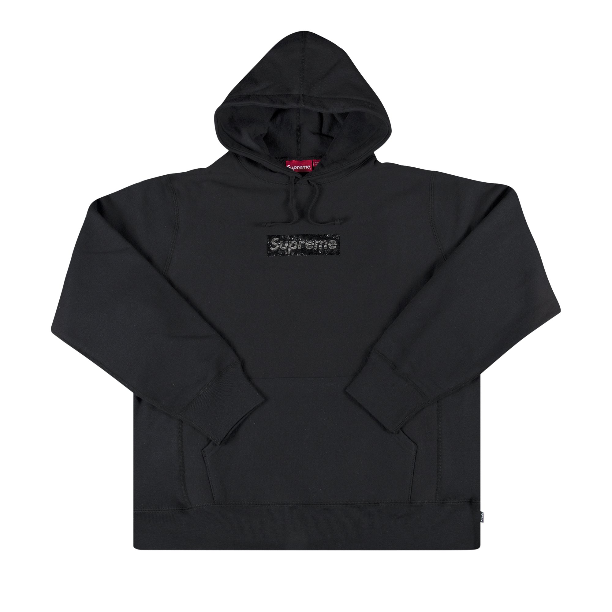 Supreme x Swarovski Box Logo Hooded Sweatshirt 'Black' | GOAT