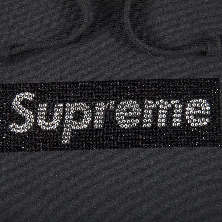 Hoodie Black Swarovski Supreme Box Logo Hoodie Buy Supreme X