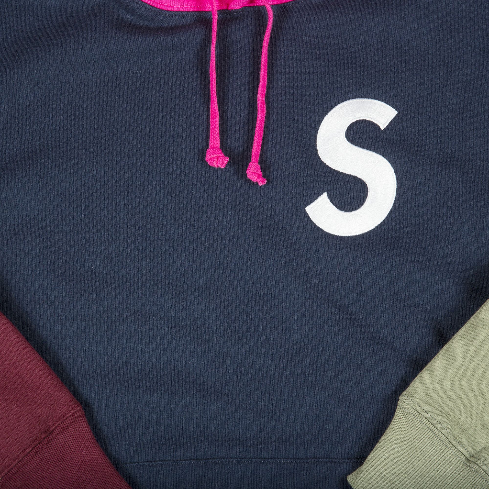 S logo colorblocked hooded sweatshirt online