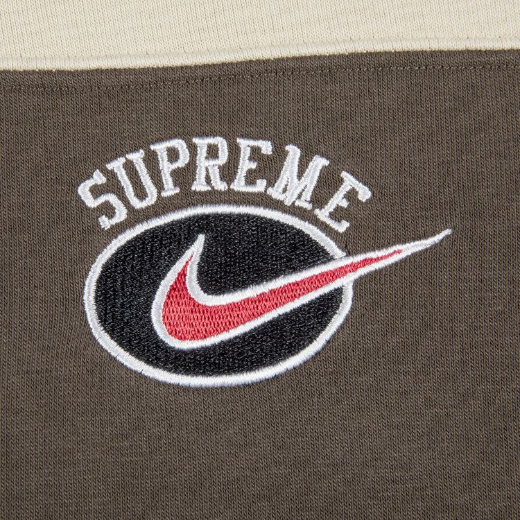 Supreme x Nike Stripe Hooded Sweatshirt Tan