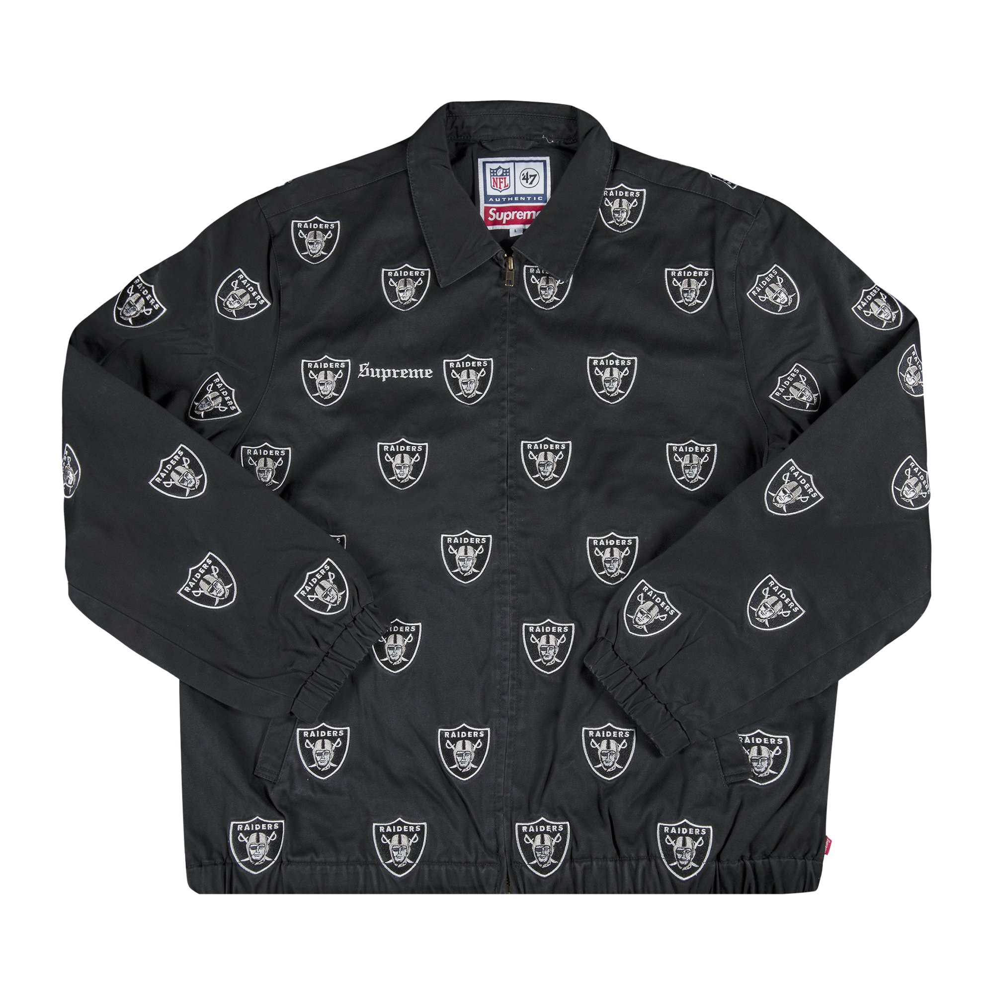 Buy Supreme x NFL Raiders ' Embroidered Harrington Jacket 'Black