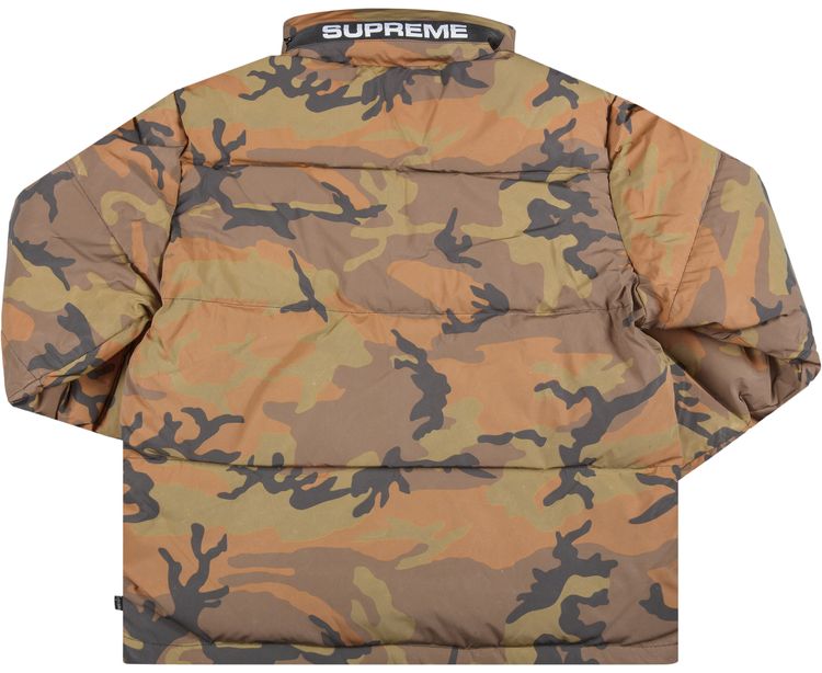 Supreme Reflective Camo Down Jacket Orange