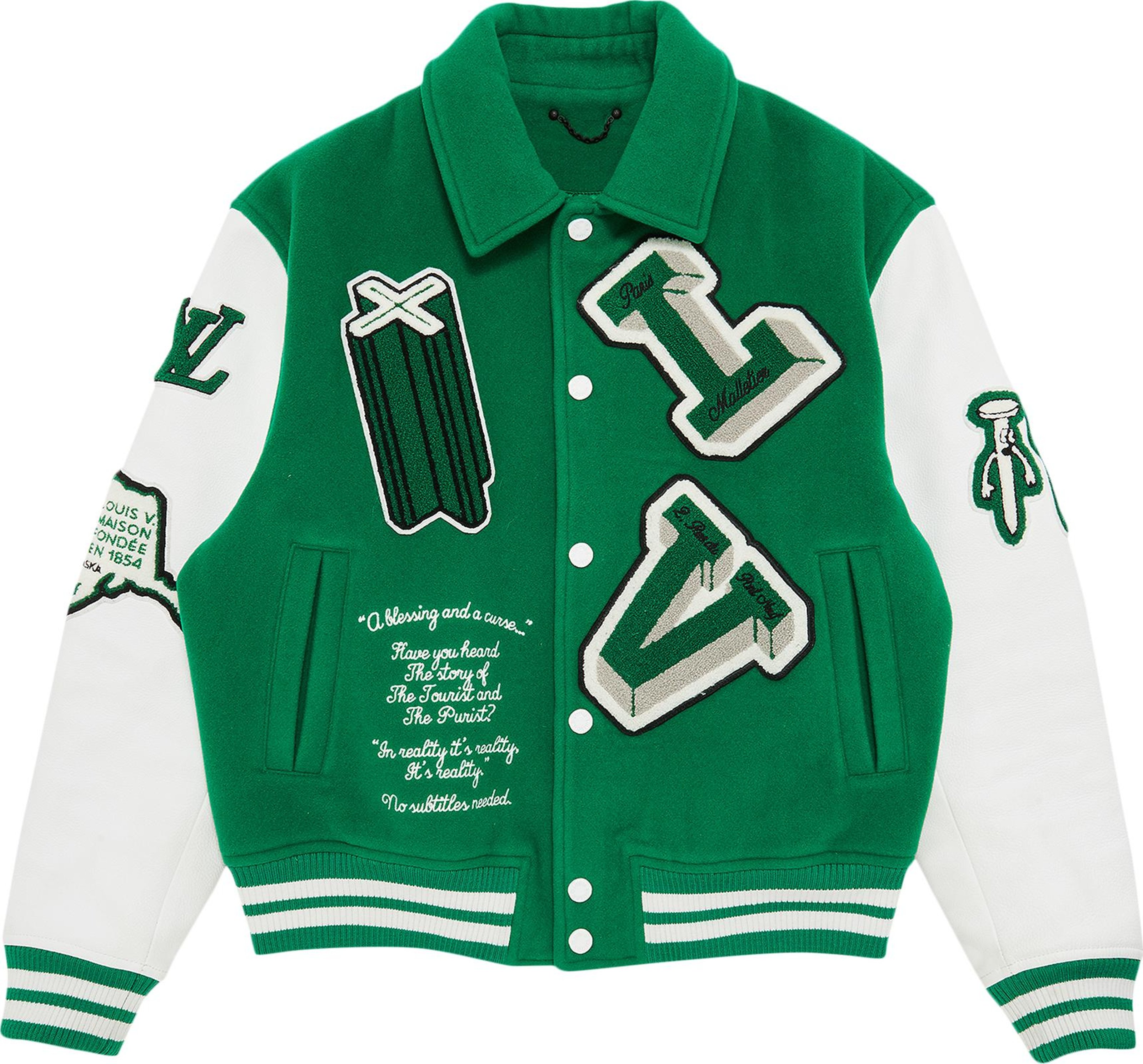 Buy Louis Vuitton Varsity Jacket In Green - 1A9722 | GOAT