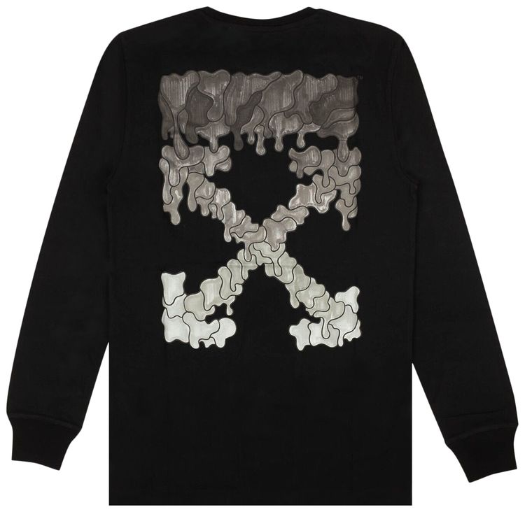 Off White Marker Long Sleeve Tee Black