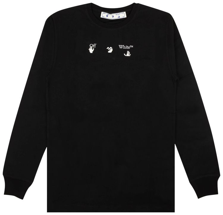 Off White Marker Long Sleeve Tee Black