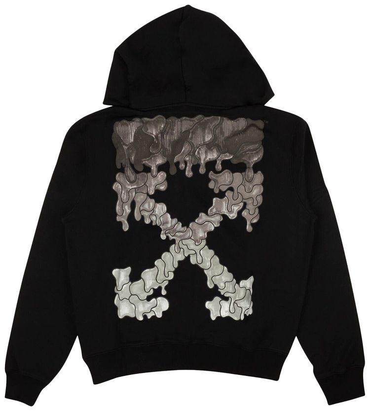 Off White Marker Slim Hoodie BlackBlack