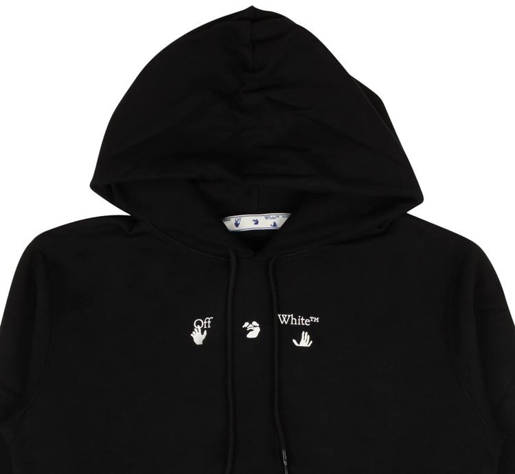 Off White Marker Slim Hoodie BlackBlack