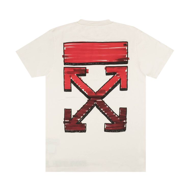 Off White Marker Slim Tee WhiteRed