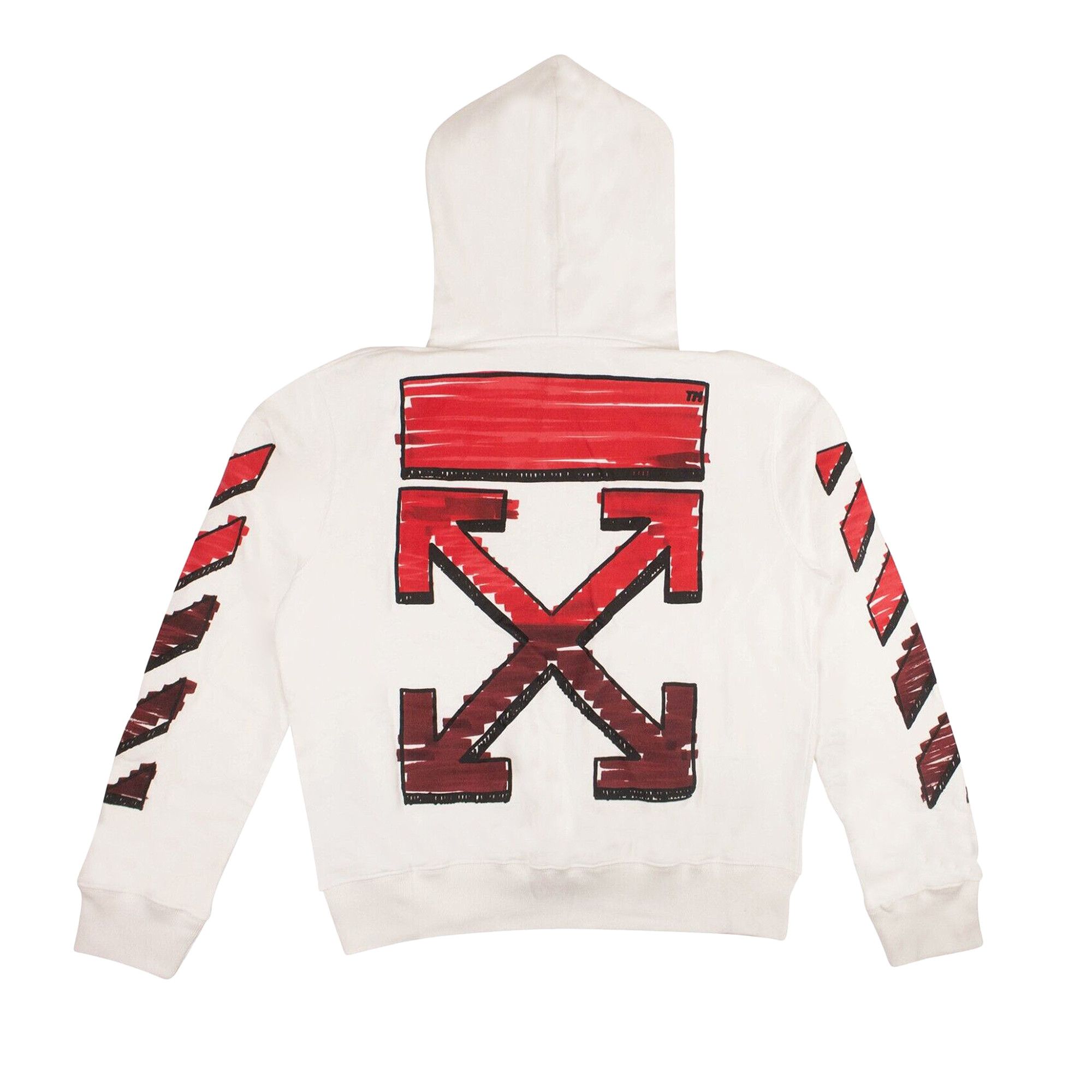 Size xl Off White Marker Slim Hoodie White Red