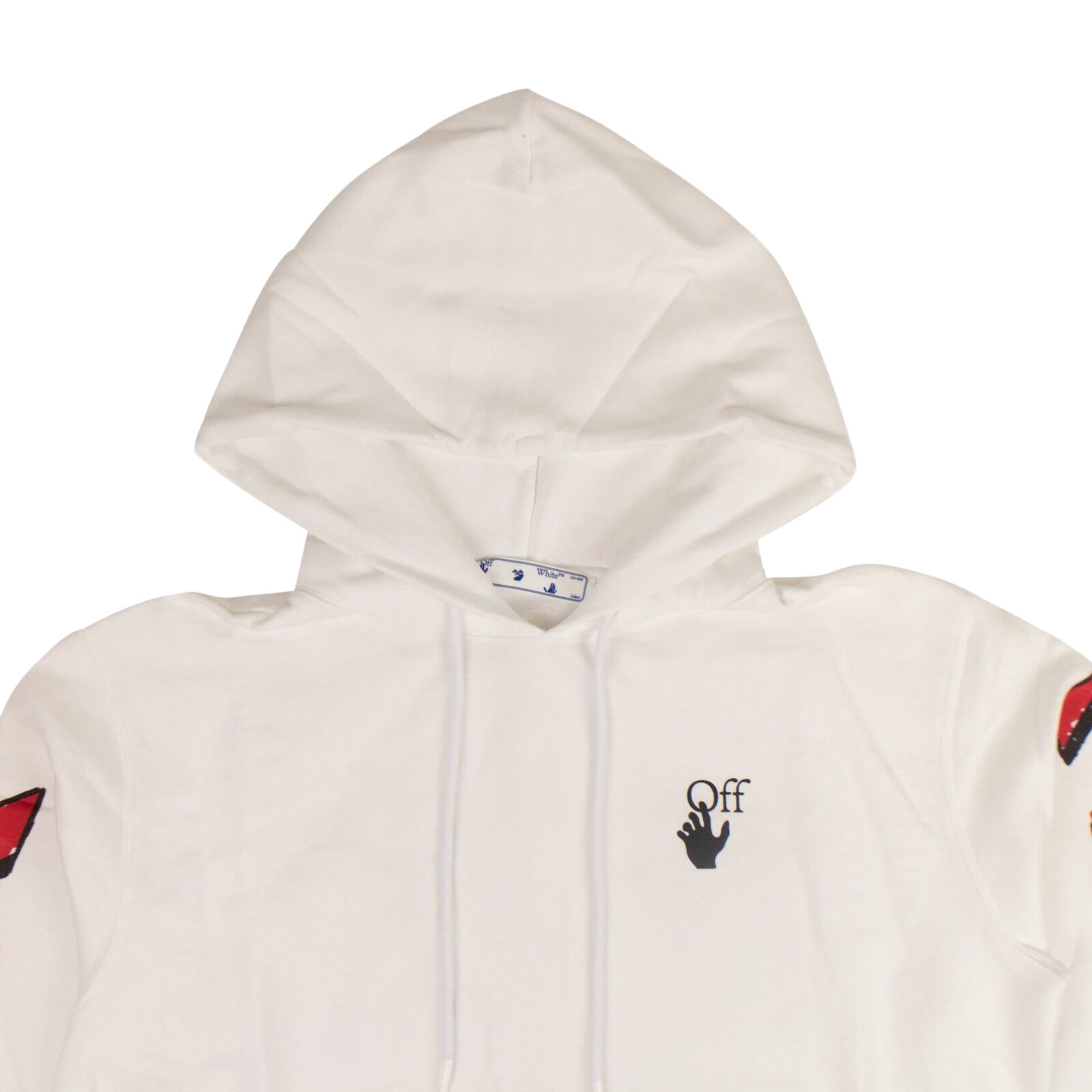 Buy Off White Marker Slim Hoodie White Red ombb034r21fle0030125 GOAT UK
