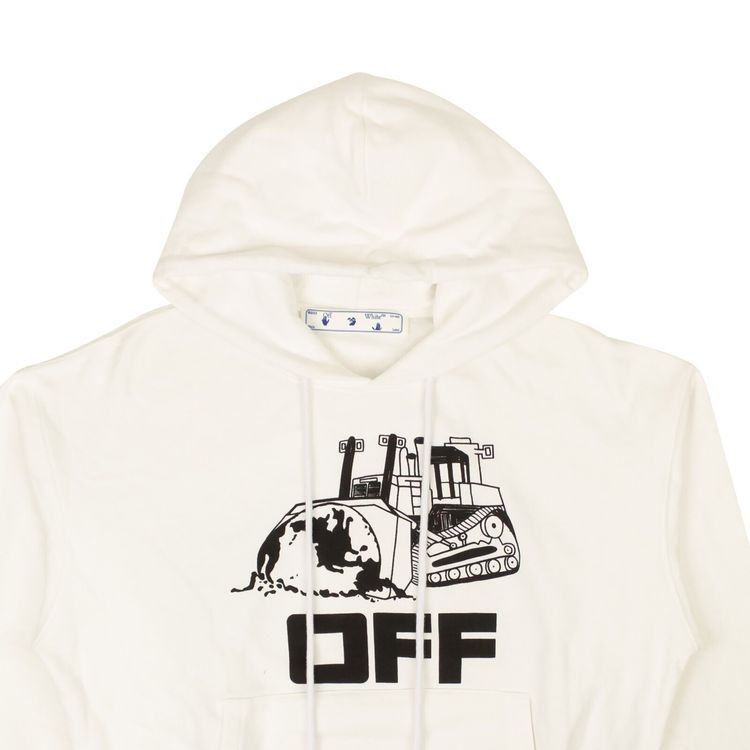 Off White World Caterpillar Over Hoodie WhiteBlack