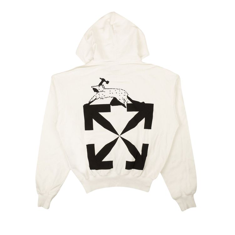 Off White World Caterpillar Over Hoodie WhiteBlack