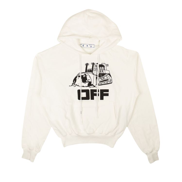 Off White World Caterpillar Over Hoodie WhiteBlack