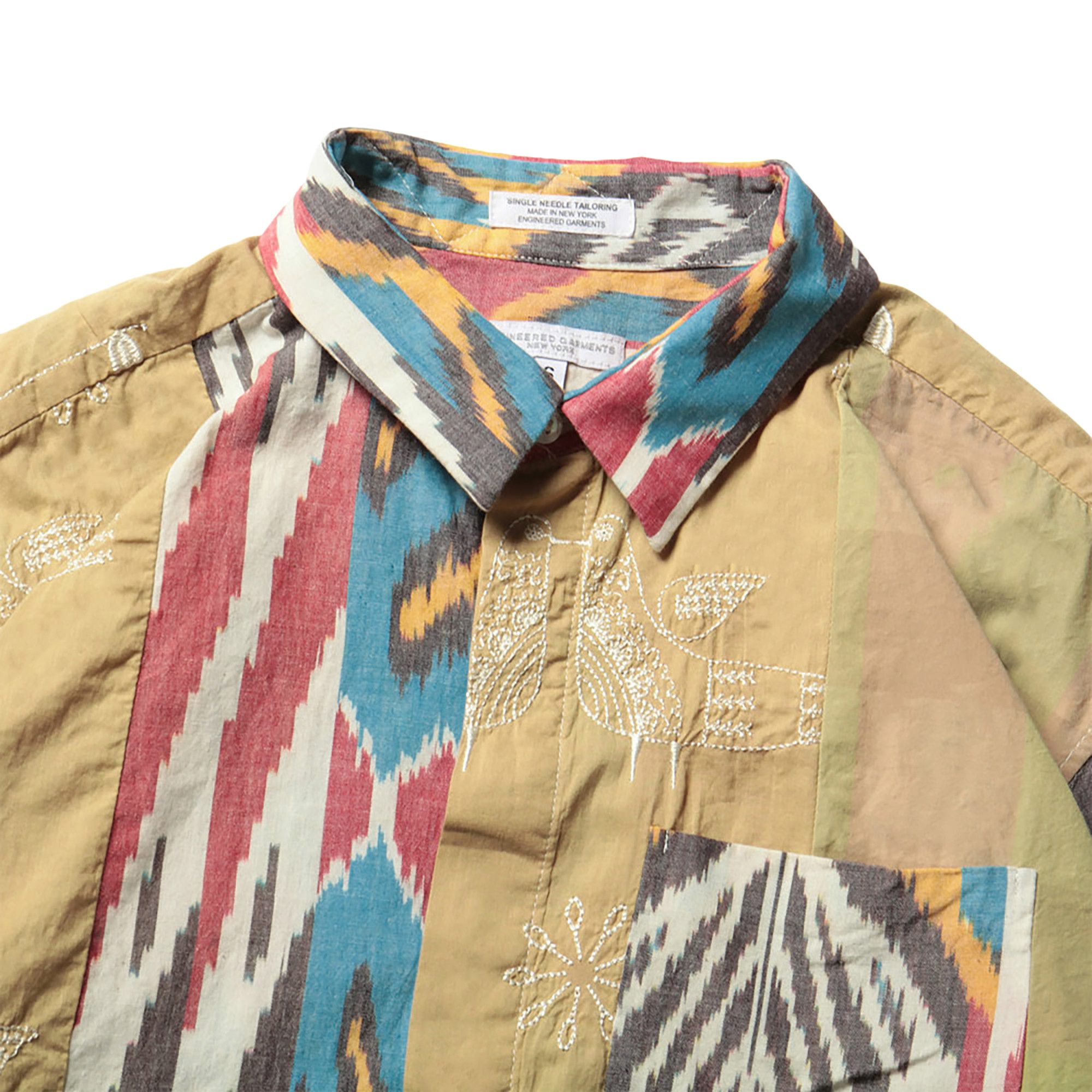 Buy Engineered Garments Patchwork Stripe Longline Shirt