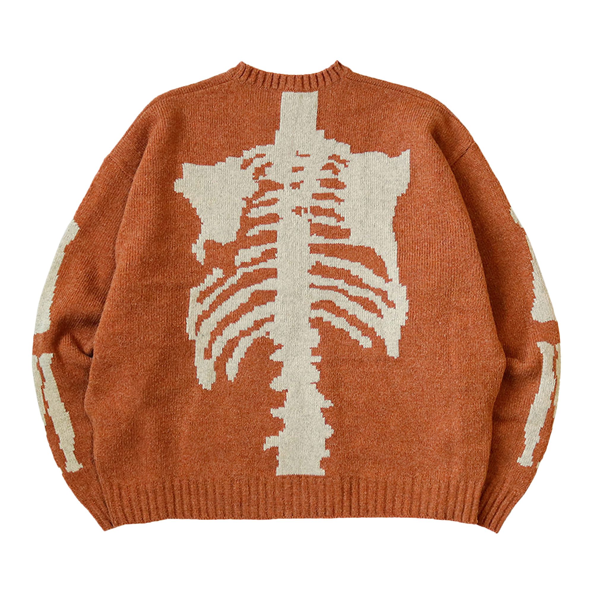 Buy Kapital 5G Wool Knit Bone Crew Sweater 'Orange Buy Kapital 5G Wool Knit Bone Crew Sweater 'Orange