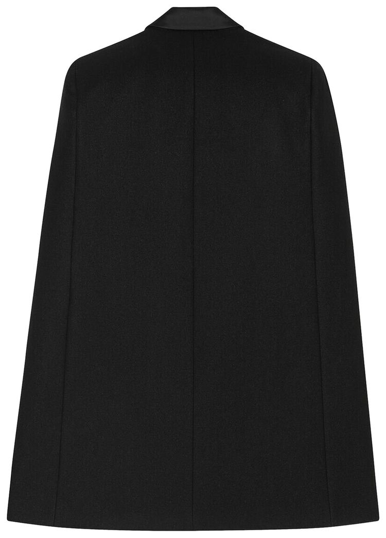 Saint Laurent Wool Blend Tuxedo Cape Black