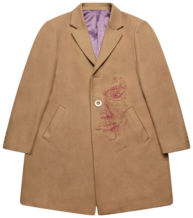 KidSuper Face Coat Camel