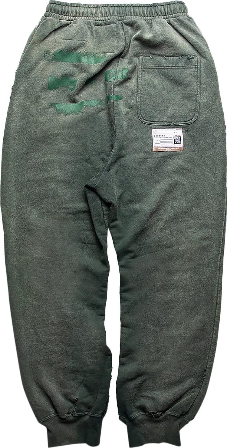 Maison Mihara Yasuhiro Distressed Sweatpants Green