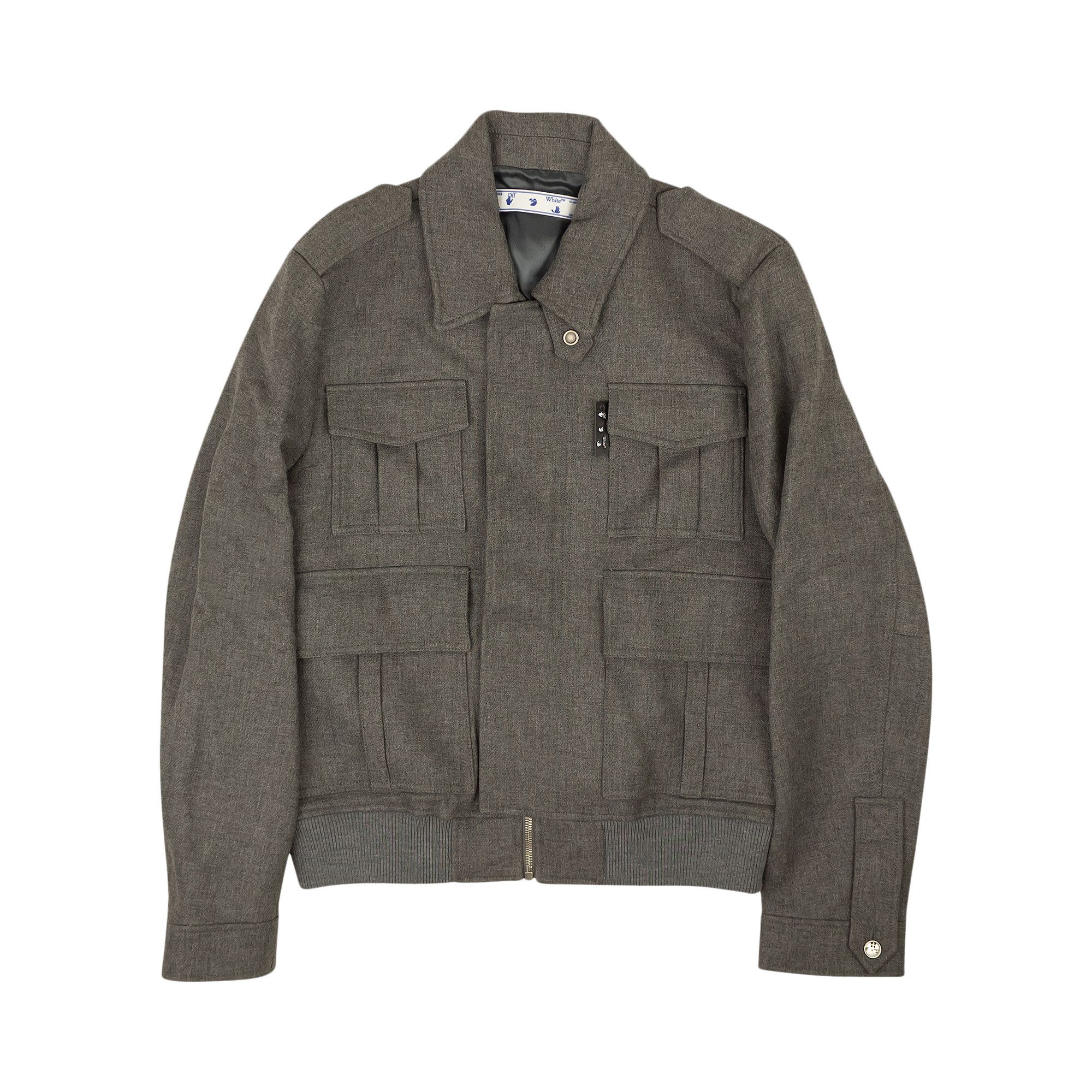 Buy Off White Military Blouson Melange Grey OMEA271R21FAB0010800 GOAT