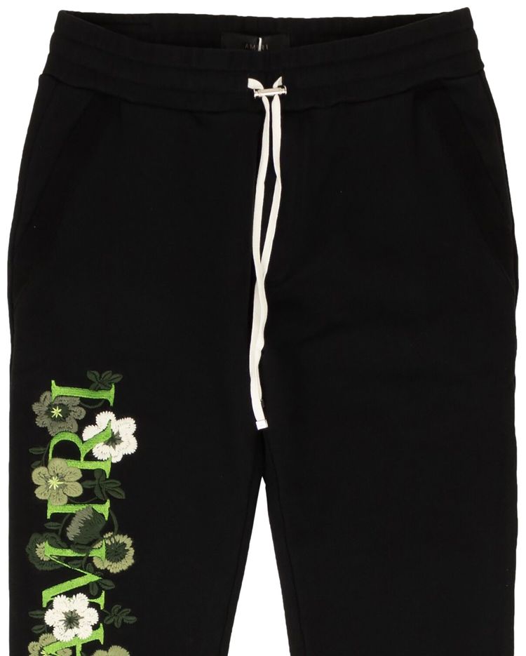 Amiri Flower Sweatpants Black
