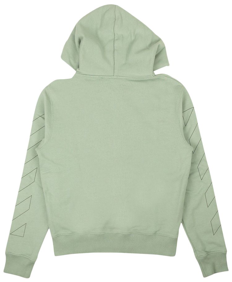 Off White Diag Slim Zip Hoodie Green