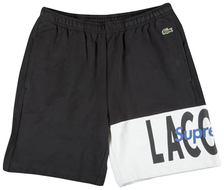 Supreme x Lacoste Logo Panel Sweatshort Black