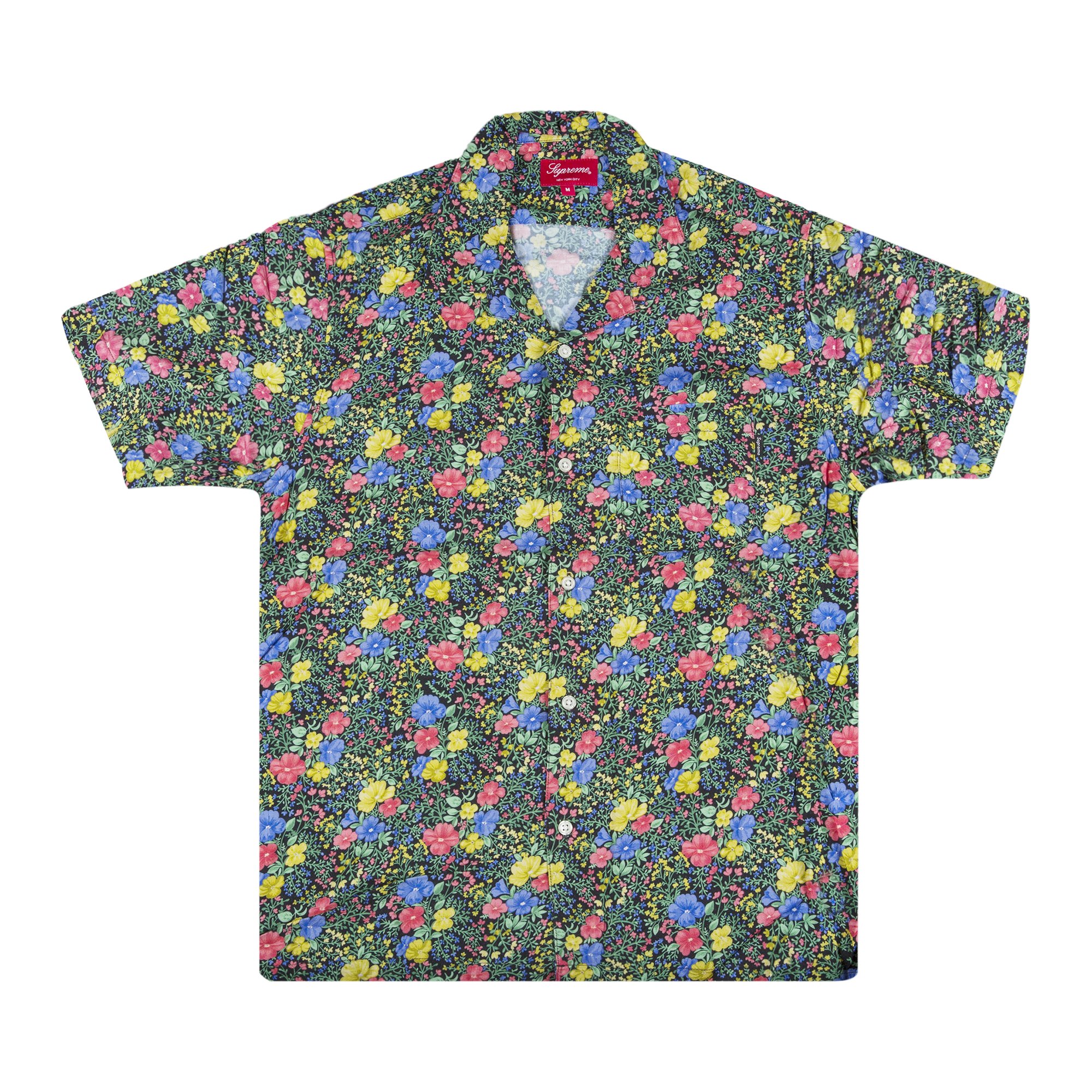 Buy Supreme Mini Floral Rayon Short-Sleeve Shirt 'Black' - SS19S16