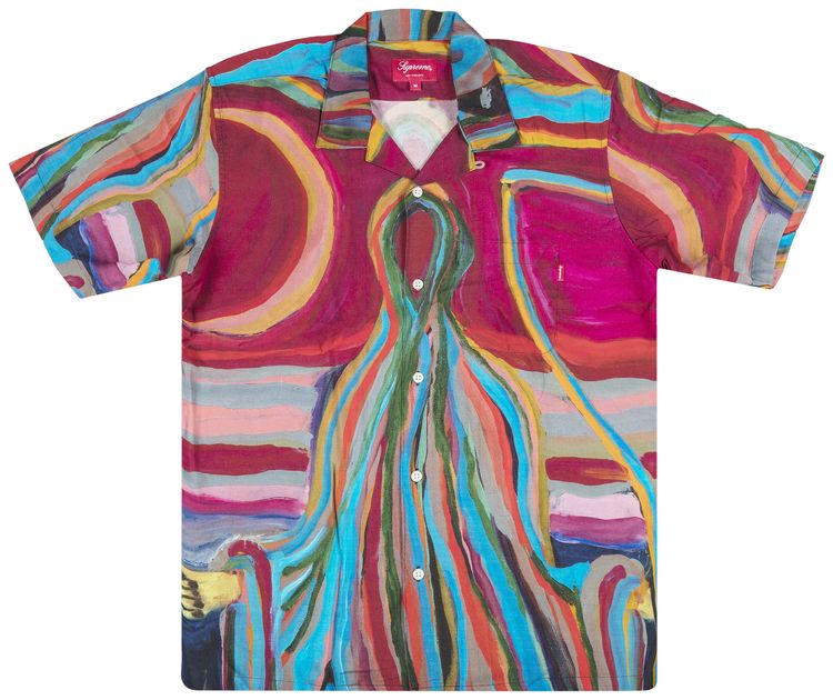 Supreme Reaper Rayon Short Sleeve Shirt Burgundy