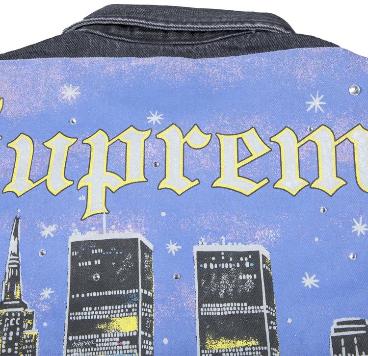 Supreme New York Painted Trucker Jacket Black
