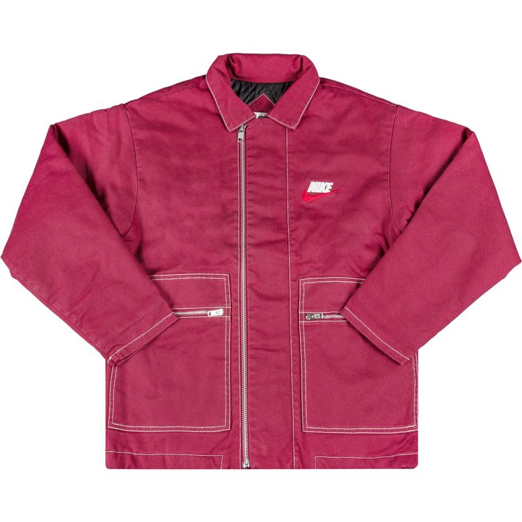Buy Supreme x Nike Double Zip Quilted Work Jacket 'Burgundy