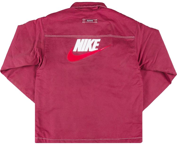 Supreme x Nike Double Zip Quilted Work Jacket Burgundy