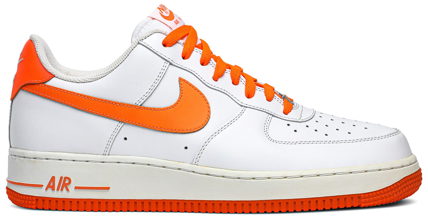 navy blue and orange air force ones