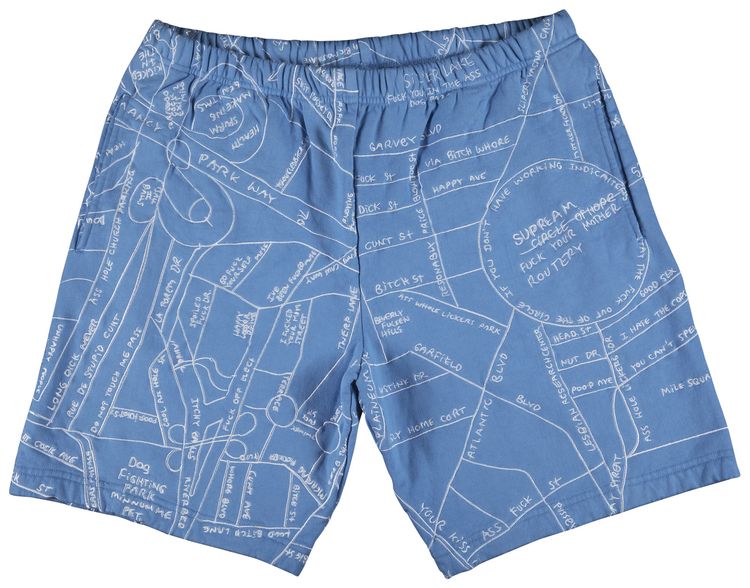 Supreme Gonz Embroidered Map Sweatshort Blue