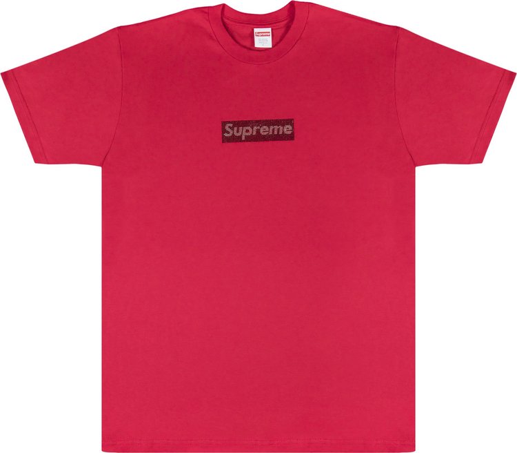 Antologi sende Skrøbelig Supreme x Swarovski Box Logo T-Shirt 'Red' | GOAT