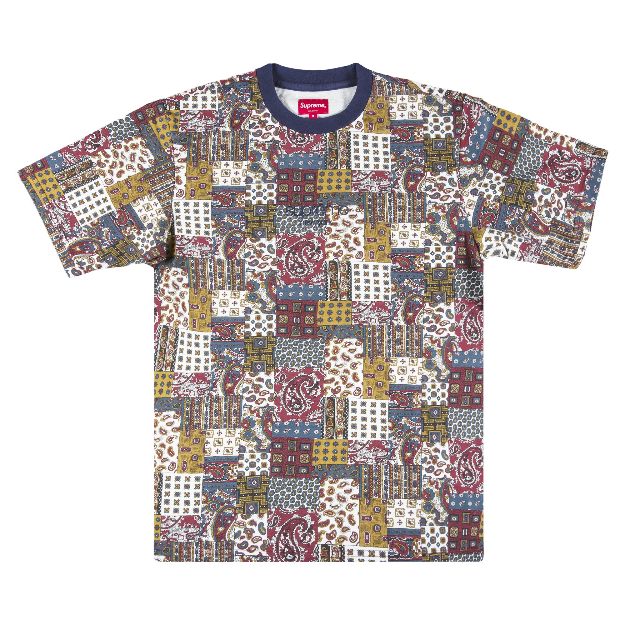 Buy Supreme Patchwork Paisley Short-Sleeve Top 'Red' - SS19KN8 RED