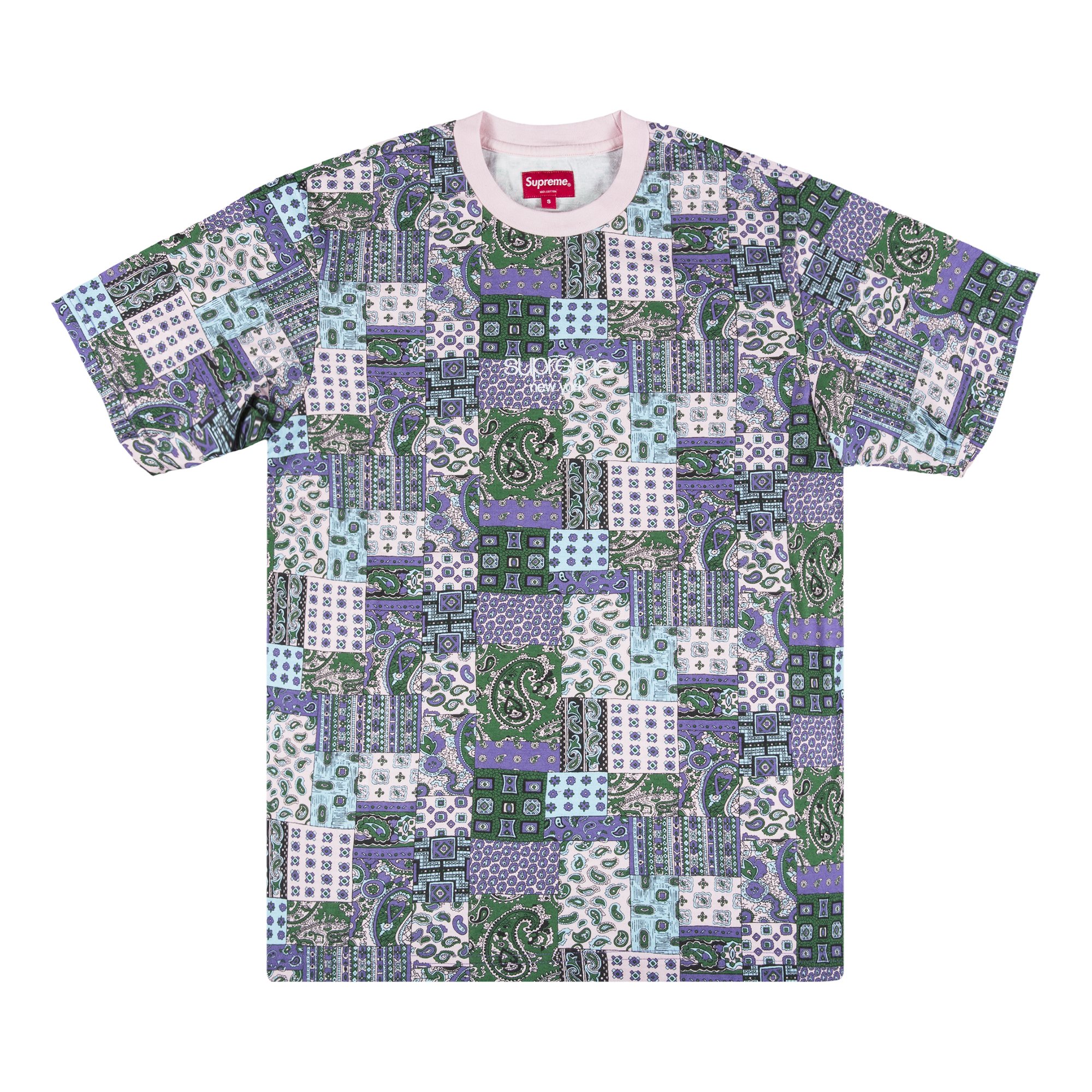 supreme patchwork paisley s/s top