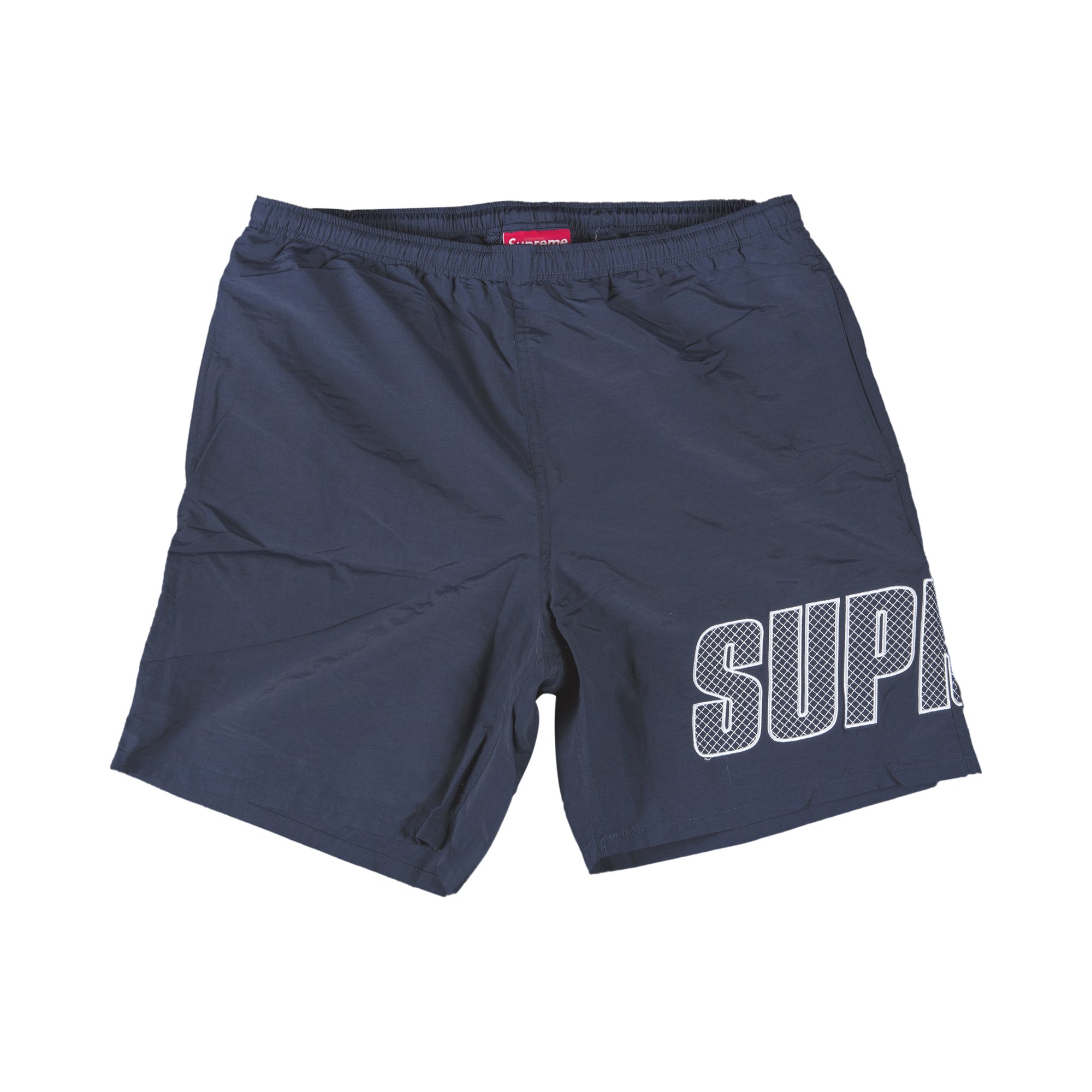 Buy Supreme Logo Appliqué Water Short 'Navy' - SS19SH24 NAVY | GOAT