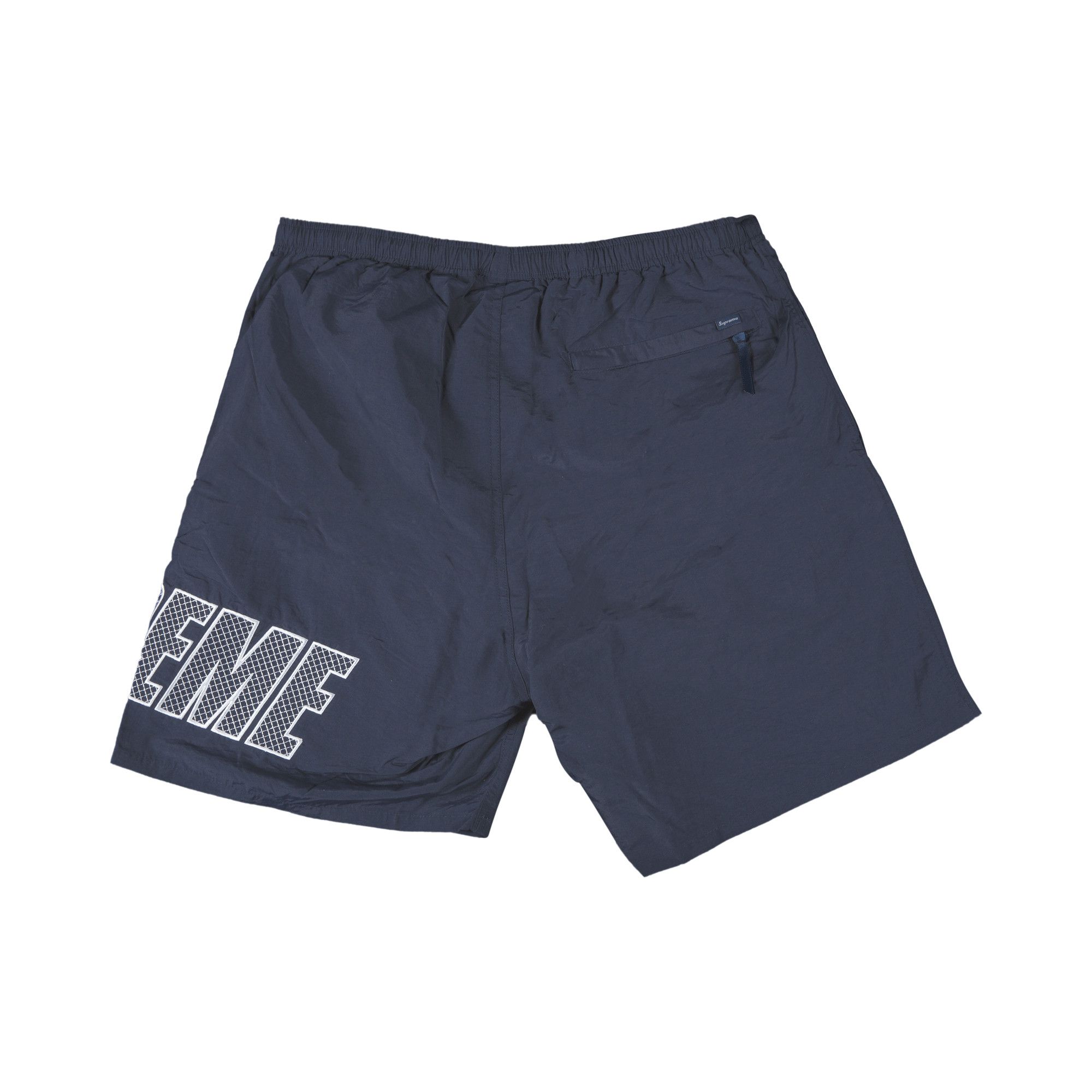 Buy Supreme Logo Appliqué Water Short 'Navy' - SS19SH24 NAVY | GOAT