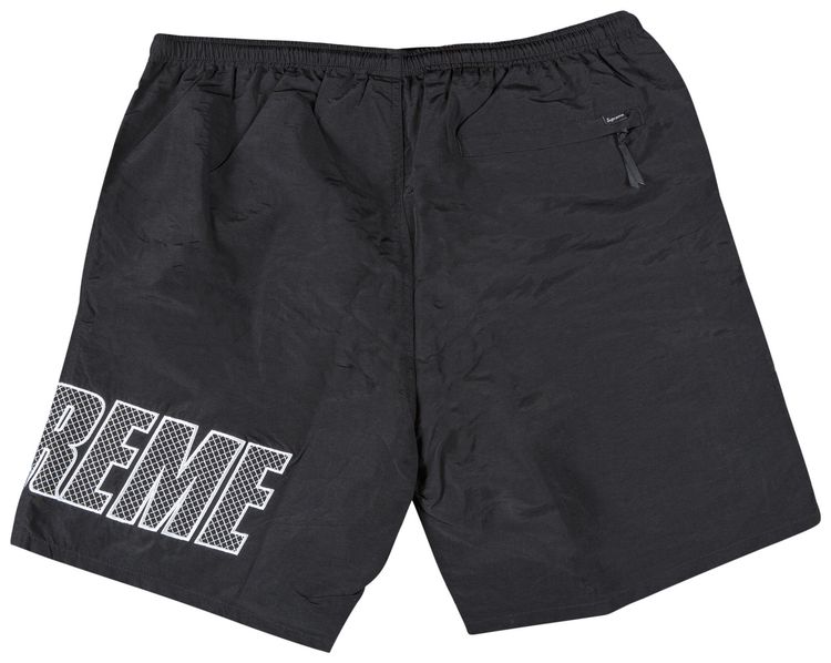 Supreme Logo Applique Water Short Black
