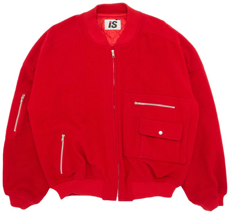 Vintage Issey Miyake Care Label Bomber Jacket In Red