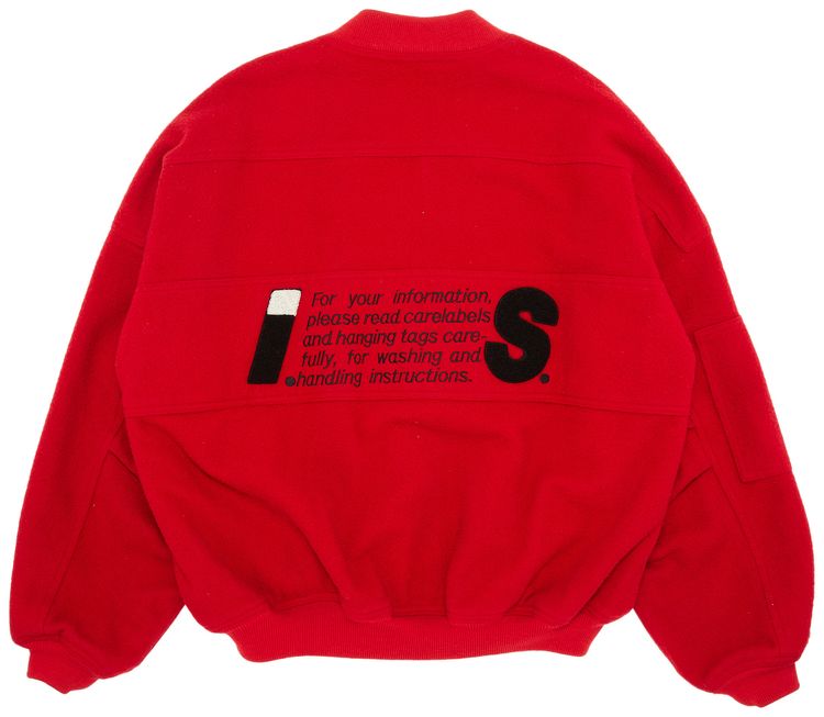 Vintage Issey Miyake Care Label Bomber Jacket In Red