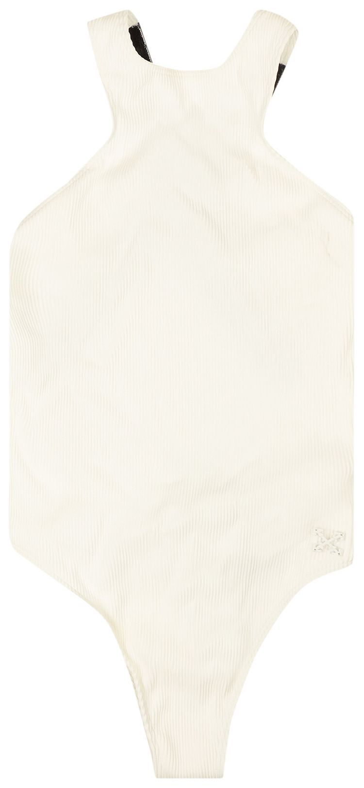 Off White Logo Swimsuit White