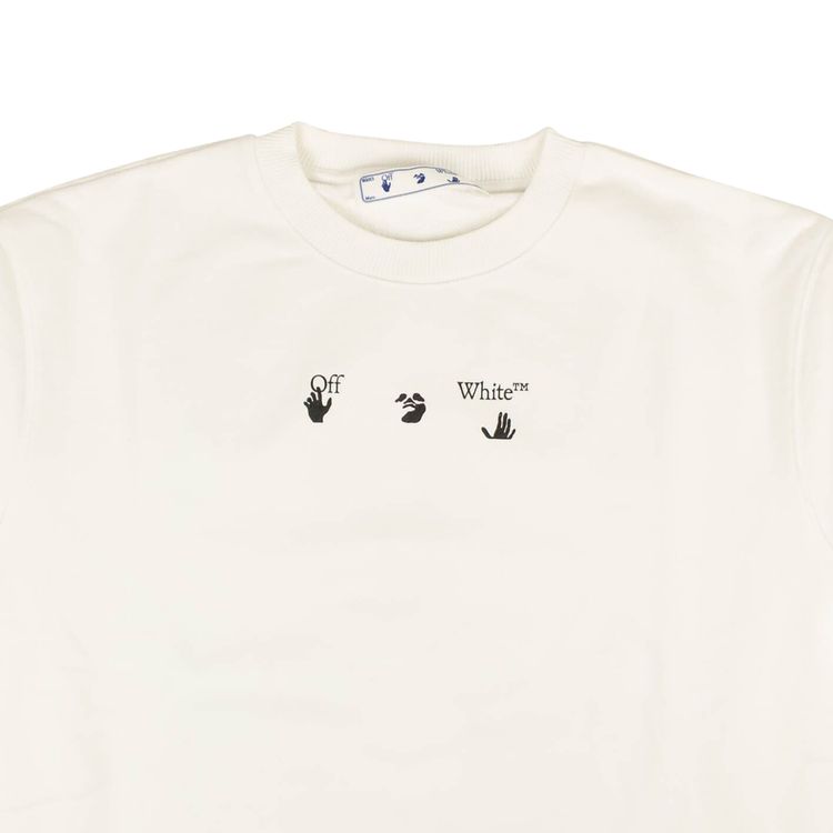 Off White Bolt Arrow Slim Crewneck WhiteGreen