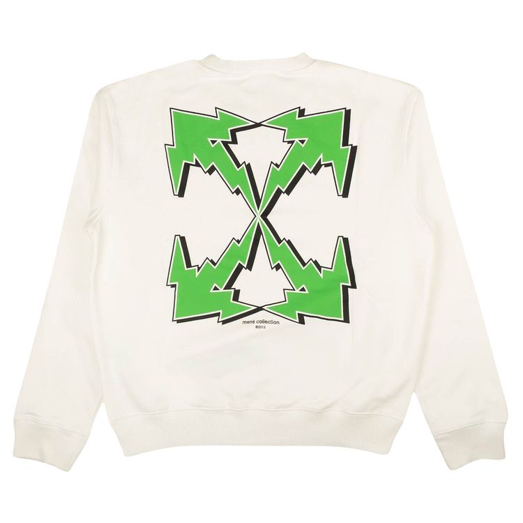 Off White Bolt Arrow Slim Crewneck WhiteGreen