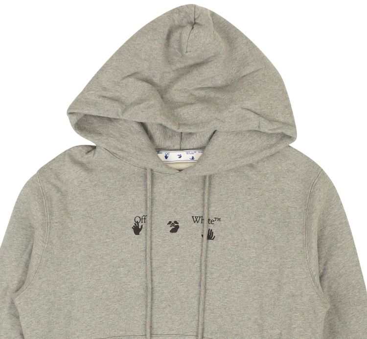 Off White Marker Slim Hoodie Melange GreyBlue