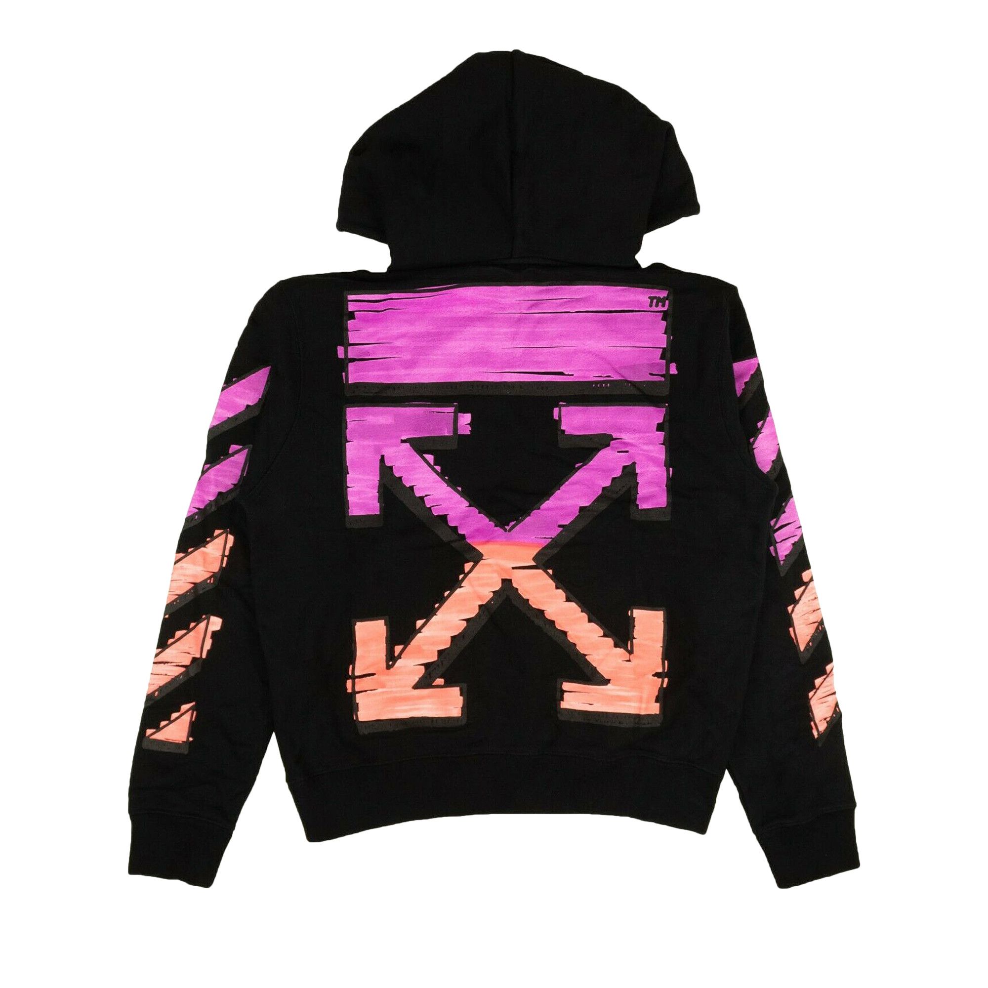 Off white black and pink hoodie top